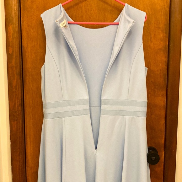 Calvin Klein Soft Blue Sleeveless Round Neck A-Line Fit and Flare Dress, Size 14 - Picture 5 of 12